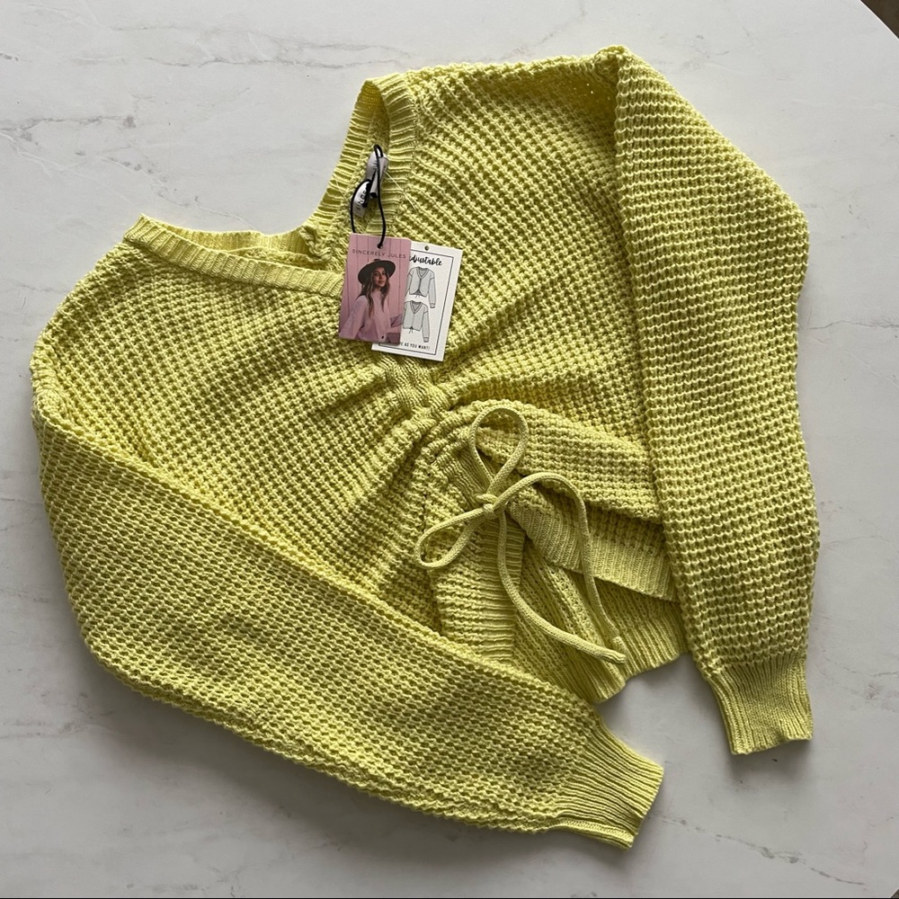 Sincerely Jules Neon Sweater with Adjustable detail